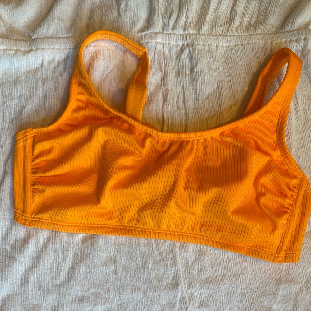 Women's Ribbed Bralette Bikini Top - Wild Fable Target - Orange D/DD Cup